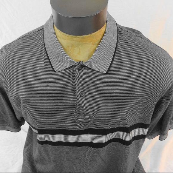 IZOD Striped Cotton Cool FX Golf Polo Shirt Large - Picture 2 of 6